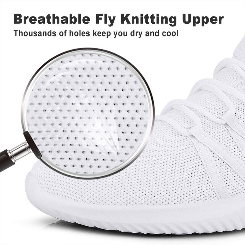 Feethit Mens Slip On Running Shoes Breathable Lightweight Comfortable Fashion Non Slip Sneakers for Men Cs05 White Size 12 - Image 4