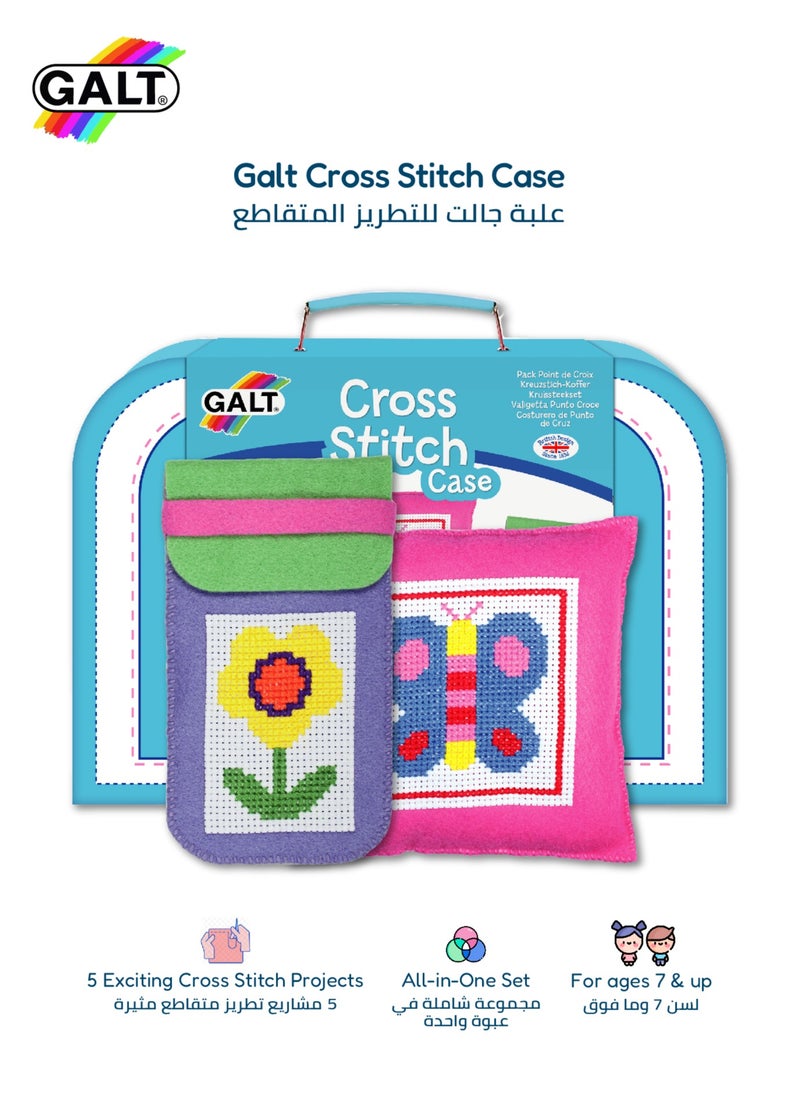 Galt Toys - Cross Stitch Case for Kids | 5 Colorful Projects | All-in-One Arts & Crafts Kit | DIY Needlework Fun | Includes Accessories | Ages 7+ | 15.1 x 5 x 19.98 CM - Image 1