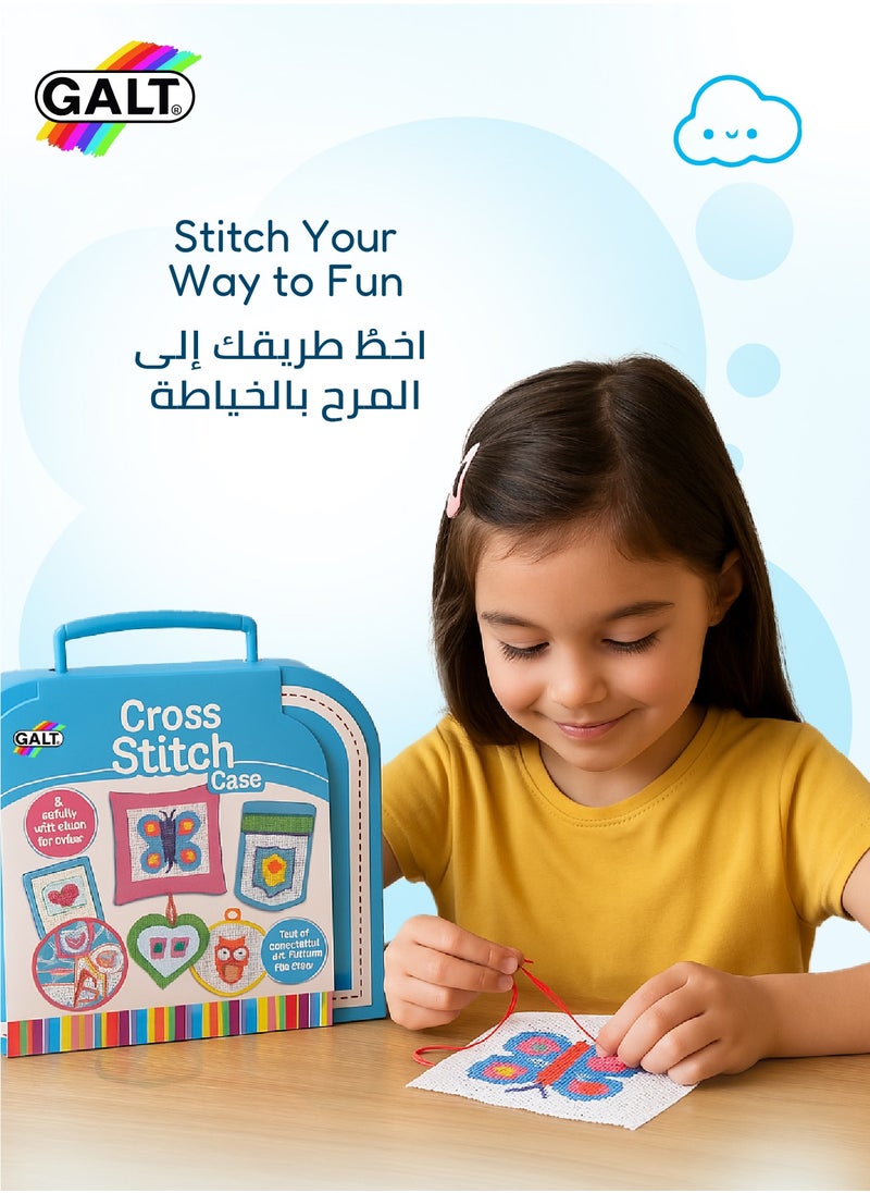Galt Toys - Cross Stitch Case for Kids | 5 Colorful Projects | All-in-One Arts & Crafts Kit | DIY Needlework Fun | Includes Accessories | Ages 7+ | 15.1 x 5 x 19.98 CM - Image 1