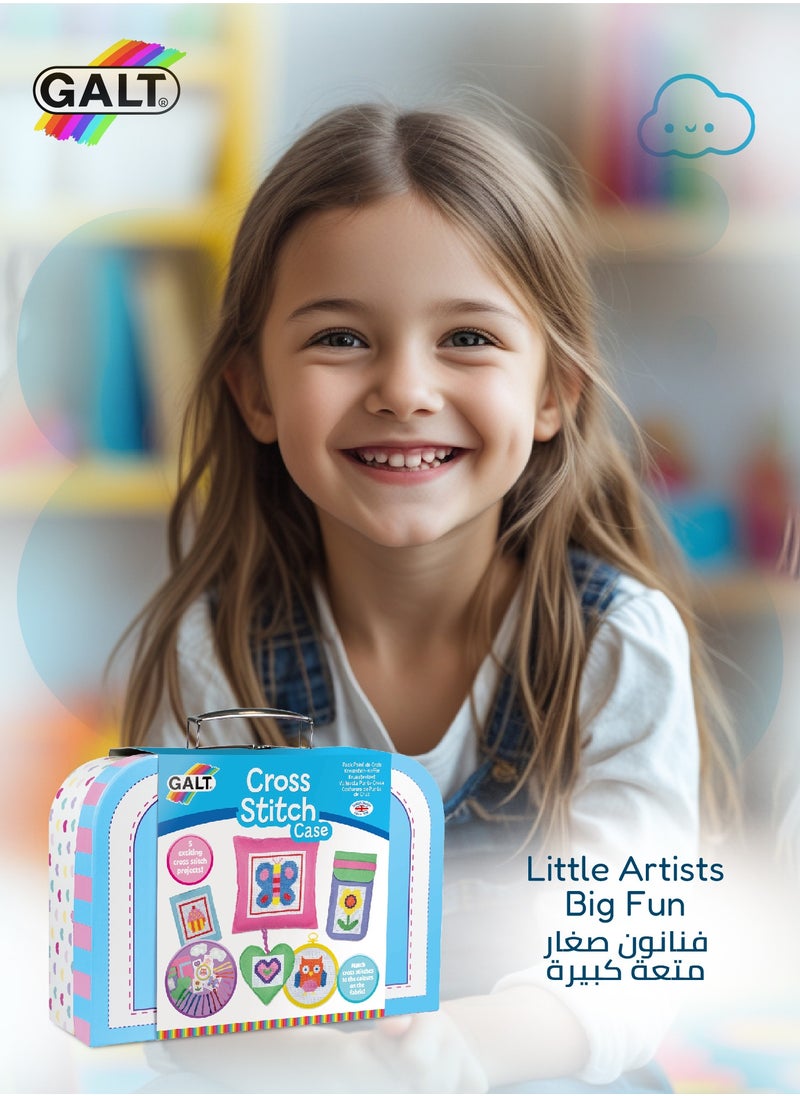 Galt Toys - Cross Stitch Case for Kids | 5 Colorful Projects | All-in-One Arts & Crafts Kit | DIY Needlework Fun | Includes Accessories | Ages 7+ | 15.1 x 5 x 19.98 CM - Image 1