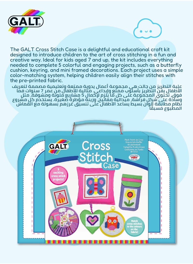 Galt Toys - Cross Stitch Case for Kids | 5 Colorful Projects | All-in-One Arts & Crafts Kit | DIY Needlework Fun | Includes Accessories | Ages 7+ | 15.1 x 5 x 19.98 CM - Image 1
