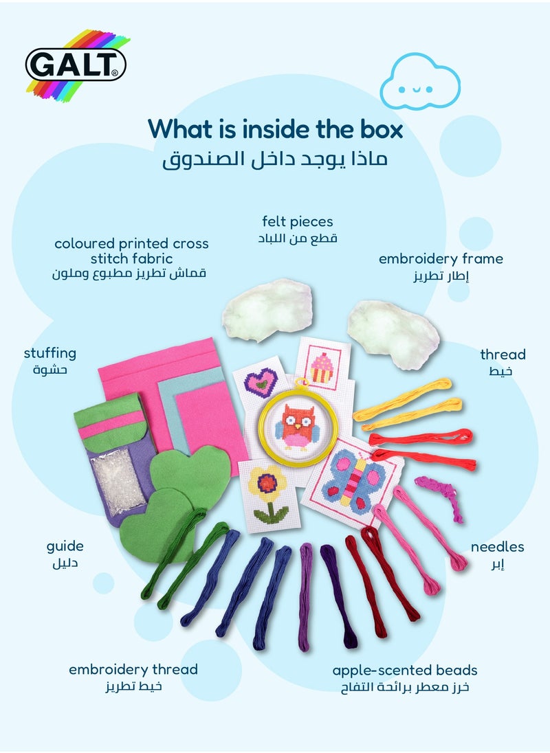 Galt Toys - Cross Stitch Case for Kids | 5 Colorful Projects | All-in-One Arts & Crafts Kit | DIY Needlework Fun | Includes Accessories | Ages 7+ | 15.1 x 5 x 19.98 CM - Image 1