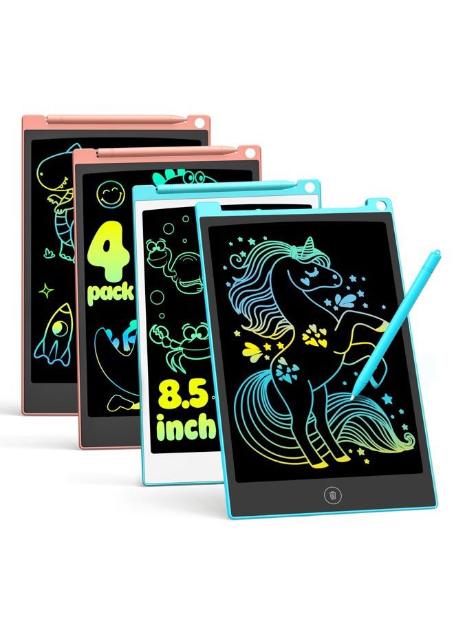 TECJOE 4 Pack LCD Writing Tablet, 8.5 Inch Colorful Drawing Board, Kids Travel Games Activity Learning Toys, Birthday Gifts for 3-8 Year Old Boys Girls Toddlers Preschooler - Image 1