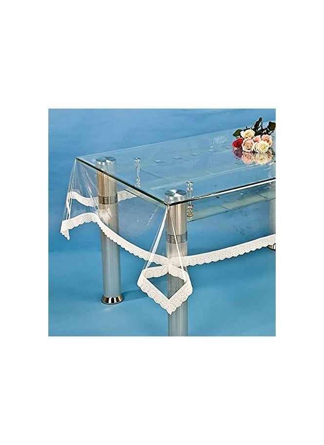 Spaceshoop Heat Resistant Easy Clean Waterproof Plastic Table Cover Crystal Clear PVC Tablecloth Protector 150 * 180  - Image 4