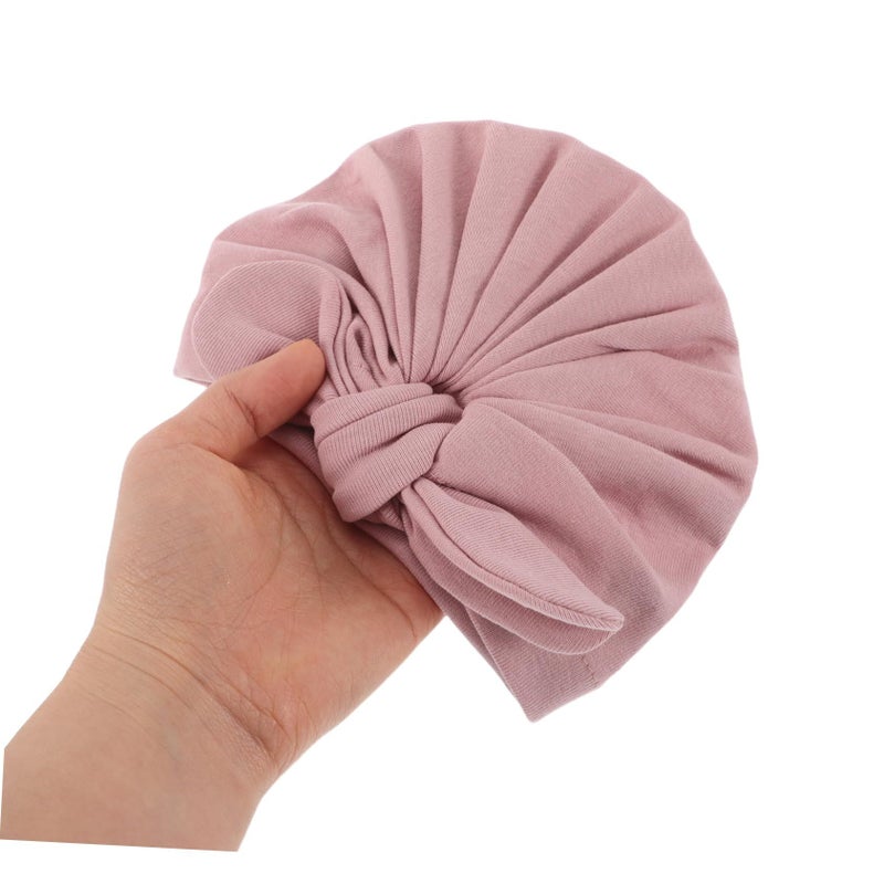 2 Pcs Soft Cotton Turban Headwraps For Baby Girls Newborns Toddlers Bow Knot Beanies Suitable For Daily Wear Nursery And Outdoor - Image 5