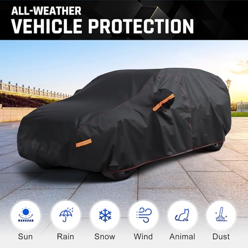 AltoCover 6 Layer Heavy Duty SUV Car Cover Waterproof All Weather Protection with Cotton Liner, Universal Fit BMW X3, Benz GLC, Audi Q5, Nissan Rogue, Cadillac XT5, Chevrolet Equinox, GMC Terrain - Image 2
