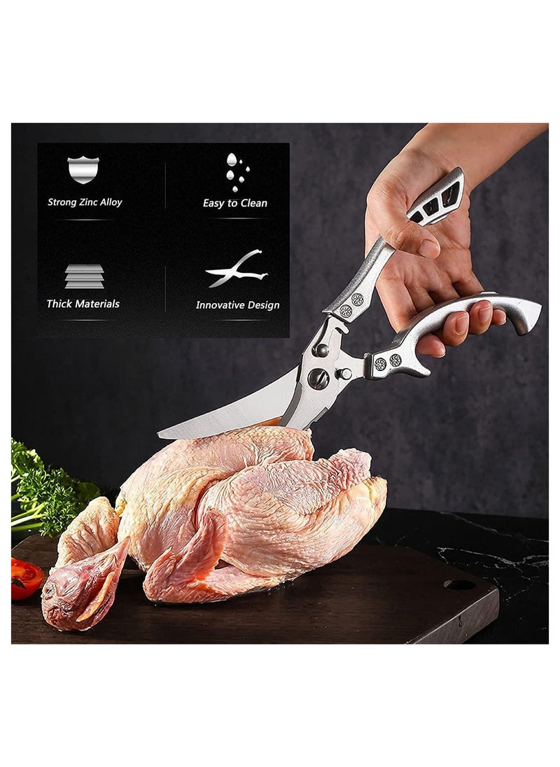 Bukela Kitchen Scissors, Heavy-duty Stainless Steel Poultry Shears Sharp Bone Shears Multi-purpose Food Scissors with Safety Lock Suitable for Bones, Poultry, Meat, Fish, Food, Seafood, Barbecue, Etc.  - Image 2