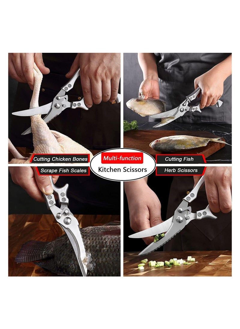 Bukela - Kitchen Scissors, Heavy-duty Stainless Steel Poultry Shears Sharp Bone Shears Multi-purpose Food Scissors with Safety Lock Suitable for Bones, Poultry, Meat, Fish, Food, Seafood, Barbecue, Etc. - Image 1