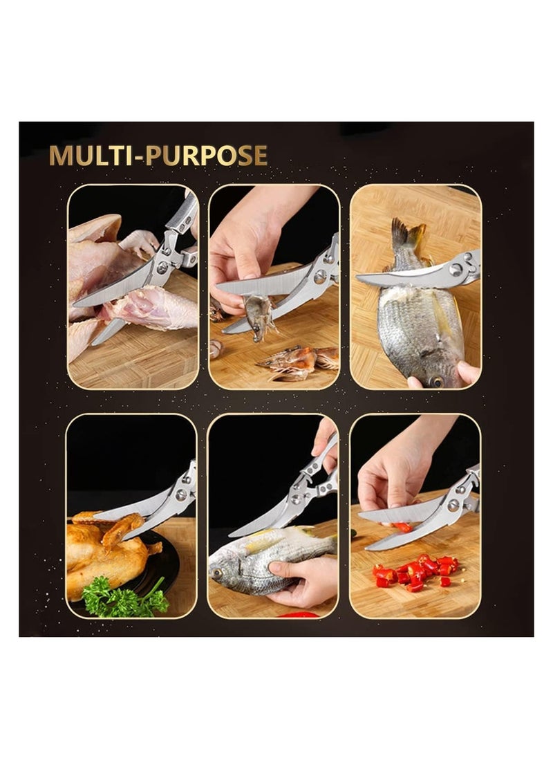 Bukela Kitchen Scissors, Heavy-duty Stainless Steel Poultry Shears Sharp Bone Shears Multi-purpose Food Scissors with Safety Lock Suitable for Bones, Poultry, Meat, Fish, Food, Seafood, Barbecue, Etc.  - Image 3