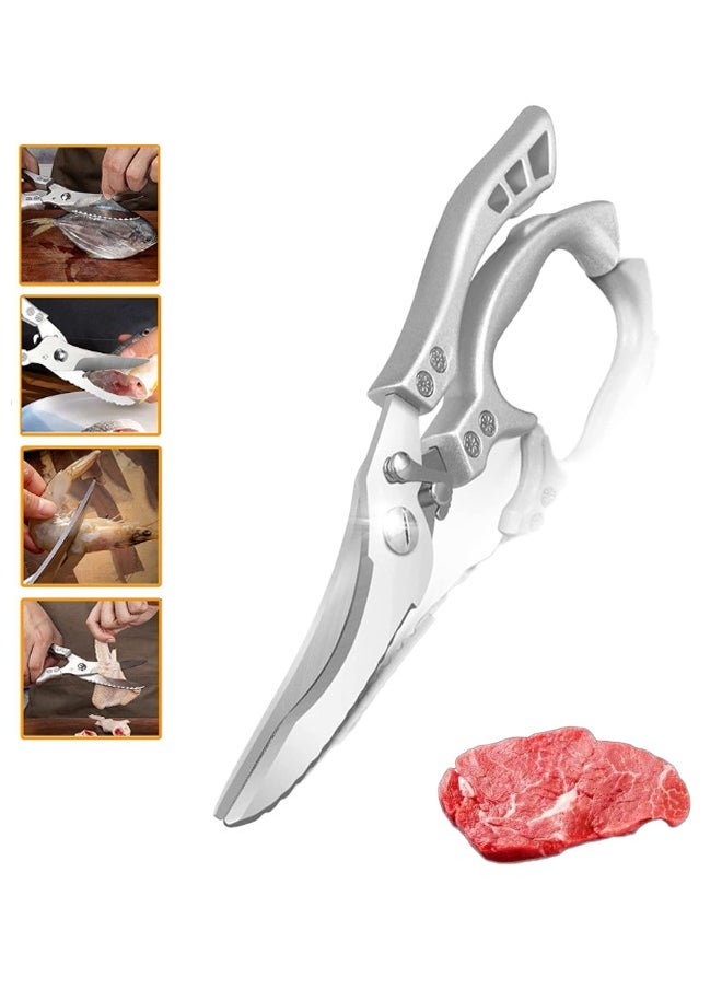 Bukela Kitchen Scissors, Heavy-duty Stainless Steel Poultry Shears Sharp Bone Shears Multi-purpose Food Scissors with Safety Lock Suitable for Bones, Poultry, Meat, Fish, Food, Seafood, Barbecue, Etc.  - Image 1