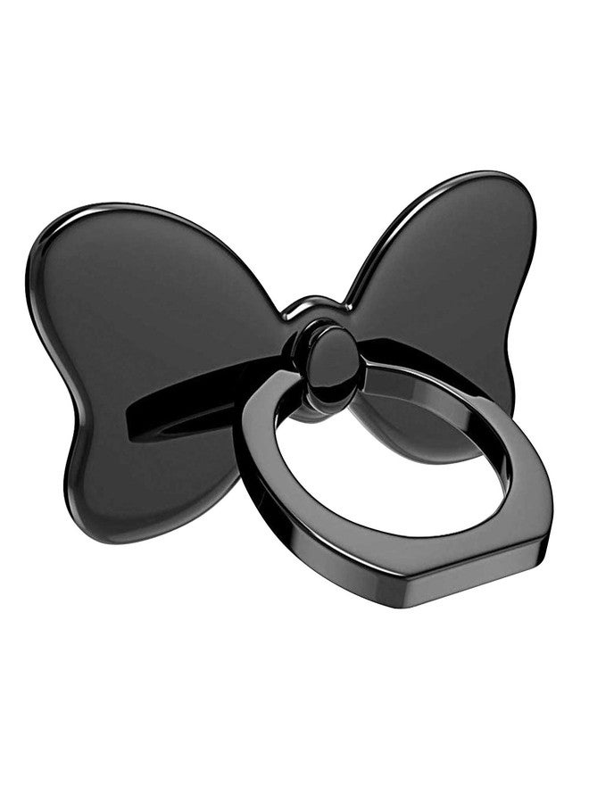 PZOZ Metal Cell Phone Finger Ring Stability Holder Back Stand Collapsible Hand Grip Knob Loop Car Mount Hook Kickstand 360 for iPhone Samsung Galaxy Mobile Cute Accessories (Black) - Image 1