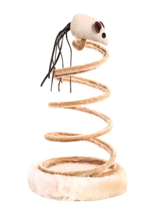 NIBEMINENT Interactive Spiral Mouse Spring Toy Beige/Gold - Image 1