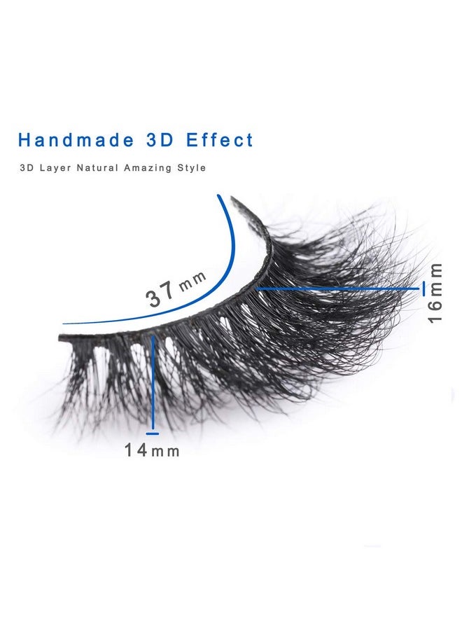 Miss Kiss 1 Pair Eyelashes 3D Mink Eyelash Natural Look Lashes Soft Fluffy False Lash Cat Eye Fake Eyelashes Wispy Handmade Eyelash Strips Pack For Makeup Reusable By Miss Kiss  - Image 5