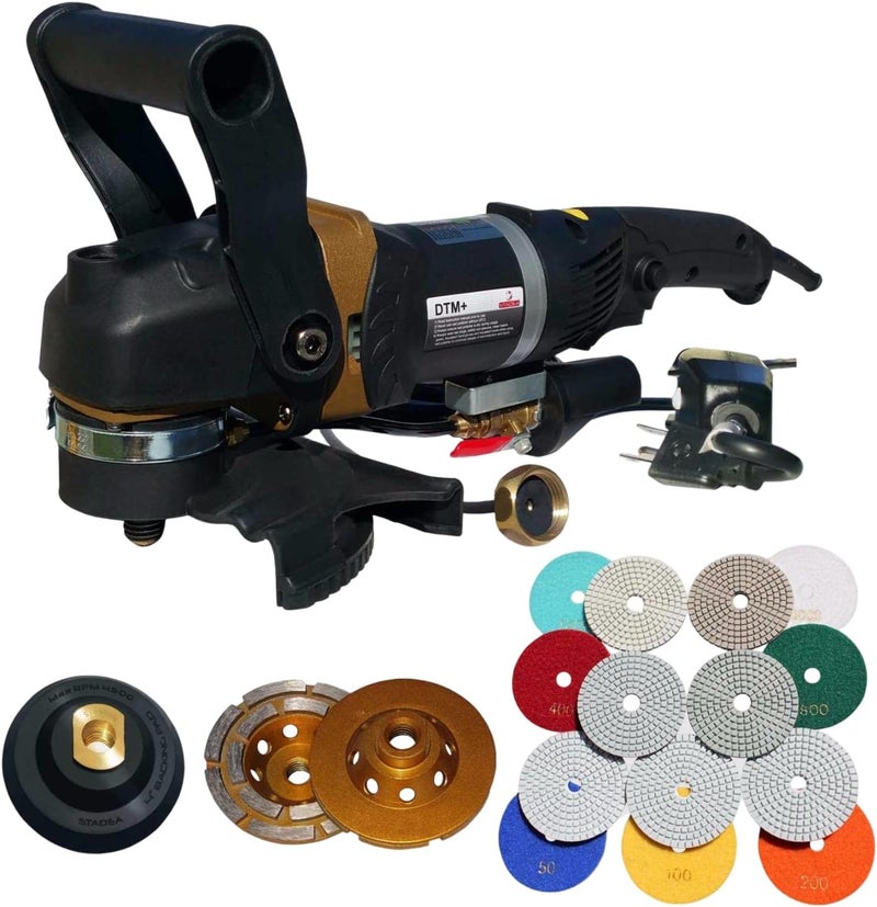 Stadea SWP112K Concrete Countertop Polishing Tools Package  Wet Polisher Concrete Grinding Wheel Concrete Polishing Pads Kit for Concrete Countertop Polishing - Image 1