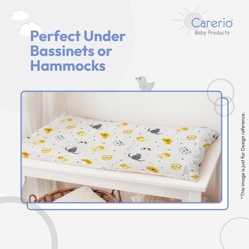 Carerio Newborn Baby Godadi, Soft Mulmul Cotton Baby Bed, Godadi, Crib Sheet, Cartoon Mat Bedding, Multicolor (Large, Sleepy Safari (02)) - Image 3