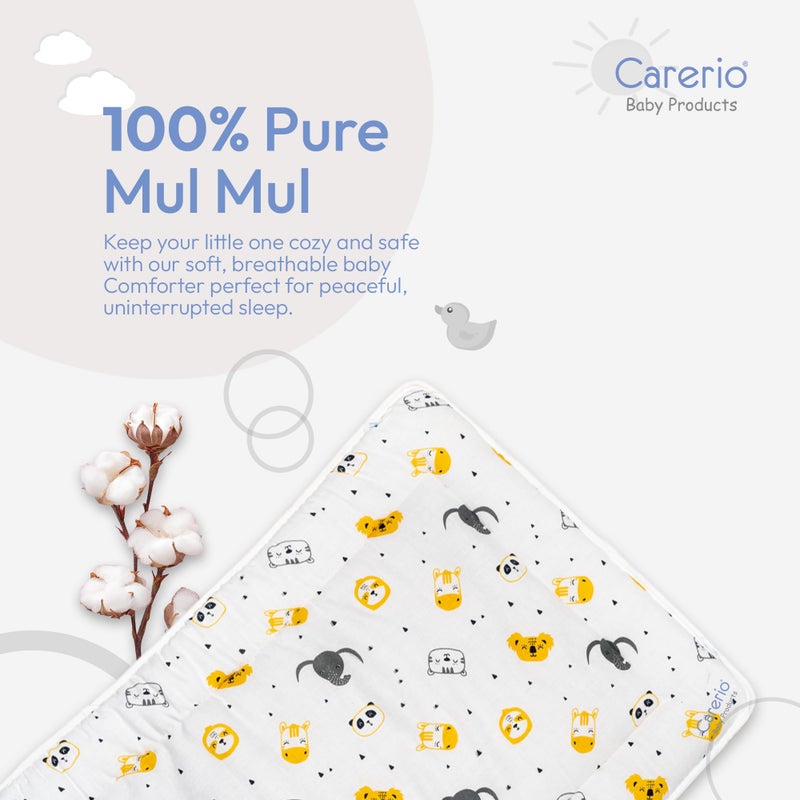 Carerio Newborn Baby Godadi, Soft Mulmul Cotton Baby Bed, Godadi, Crib Sheet, Cartoon Mat Bedding, Multicolor (Large, Sleepy Safari (02)) - Image 2
