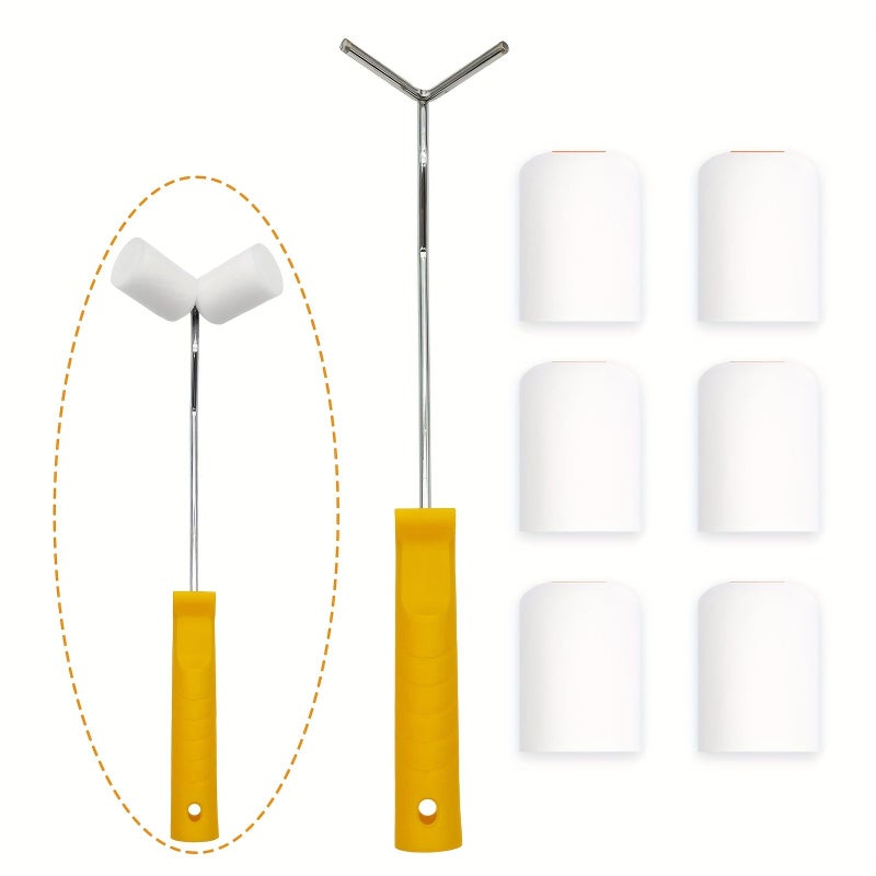 2 Inch Mini Roller Set with 6 Foam Roller Hearts and Rod for Home Corner Painting - Image 1