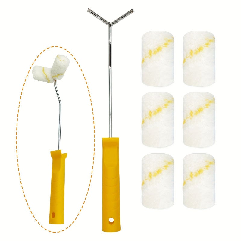 2 Inch Mini Roller Set with 6 Foam Roller Hearts and Rod for Home Corner Painting - Image 2