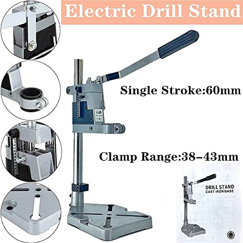 MLD VX-JG02 Drill Machine Stand for Hand Drill Bench Clamp Drill Press Floor Table Stand Workbench Repair Tool for Drilling Collet Workshop Single Hole Aluminum base (Matrial-Metal,Color-Multi) - Image 3