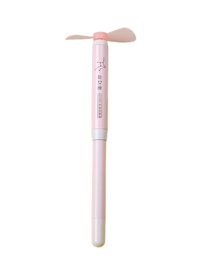 إسكدنيا قلم حبر جاف برأس كروي مقاس 0.5 مم مع مروحة صغيرة محمولة باليد وردي