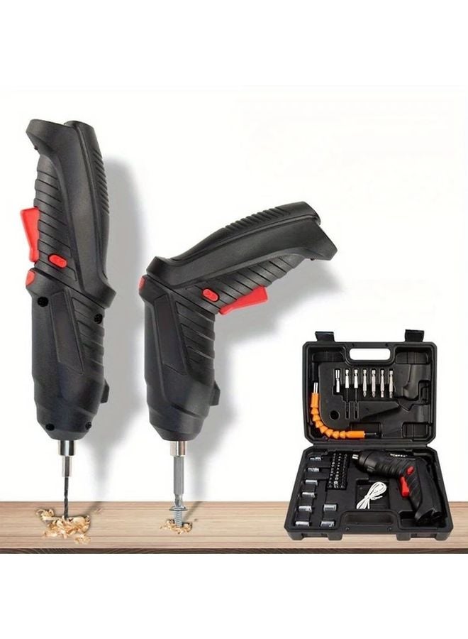 47 قطعة مفك كهربائي لاسلكي 3.6 فولت بطارية ليثيوم 1300 مللي أمبير مجموعة مثقاب كهربائي صغير أدوات خفيفة لإصلاحات المنزل والأعمال اليدوية - Image 2