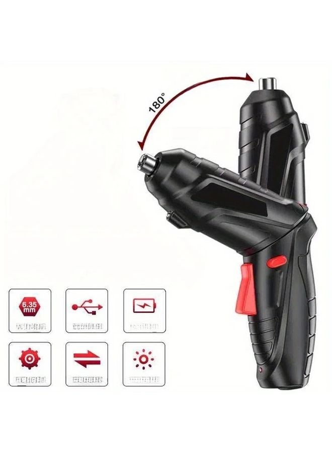 47 قطعة مفك كهربائي لاسلكي 3.6 فولت بطارية ليثيوم 1300 مللي أمبير مجموعة مثقاب كهربائي صغير أدوات خفيفة لإصلاحات المنزل والأعمال اليدوية - Image 5