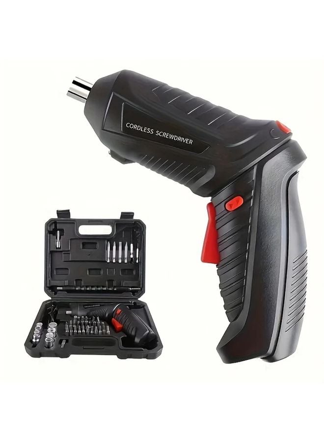 47 قطعة مفك كهربائي لاسلكي 3.6 فولت بطارية ليثيوم 1300 مللي أمبير مجموعة مثقاب كهربائي صغير أدوات خفيفة لإصلاحات المنزل والأعمال اليدوية - Image 1