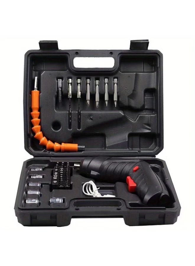 47 قطعة مفك كهربائي لاسلكي 3.6 فولت بطارية ليثيوم 1300 مللي أمبير مجموعة مثقاب كهربائي صغير أدوات خفيفة لإصلاحات المنزل والأعمال اليدوية - Image 4