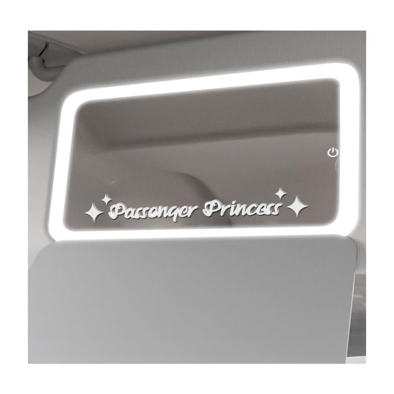 FSTURIOS 5 PCS Passenger Princess Stickers Funny Car Decor Cute Passenger Princess Vanity Mirror Decal Reflective Rearview Mirror Lettter Decals for Auto Window Makeup Silver - Image 3