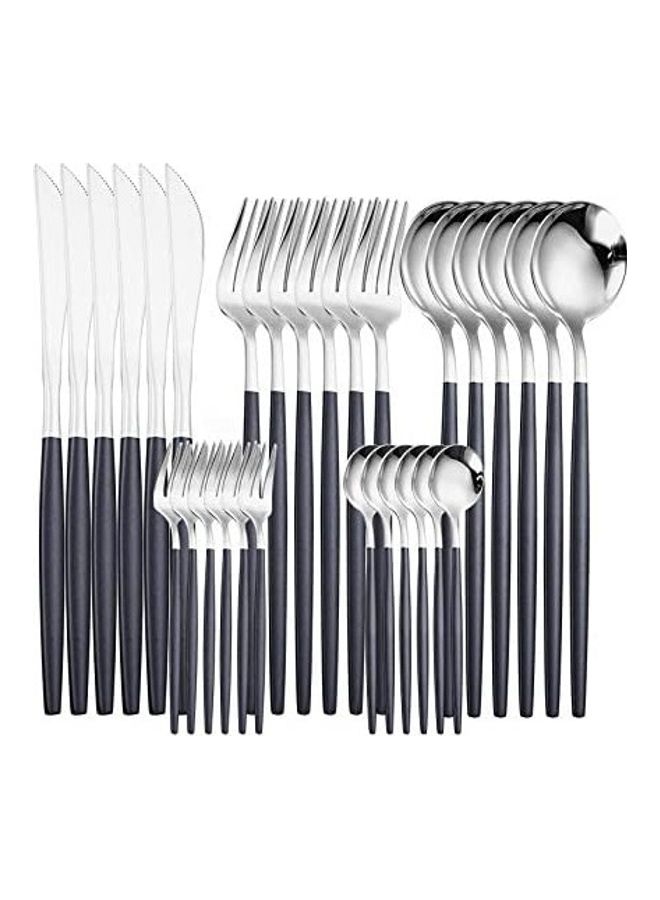 30-Piece Knife Fork Spoon Full Set Stainless Steel Multicolor