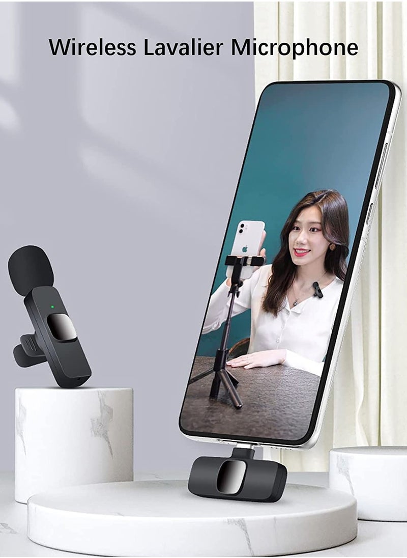 Tech Wireless Lavalier Microphone for iPhone iPad USB C Smartphone, Plug and Play Mini Mic for YouTube TikTok Live Streaming Gaming K Song Recording Auto Noise Reduction (3.5mm 1)