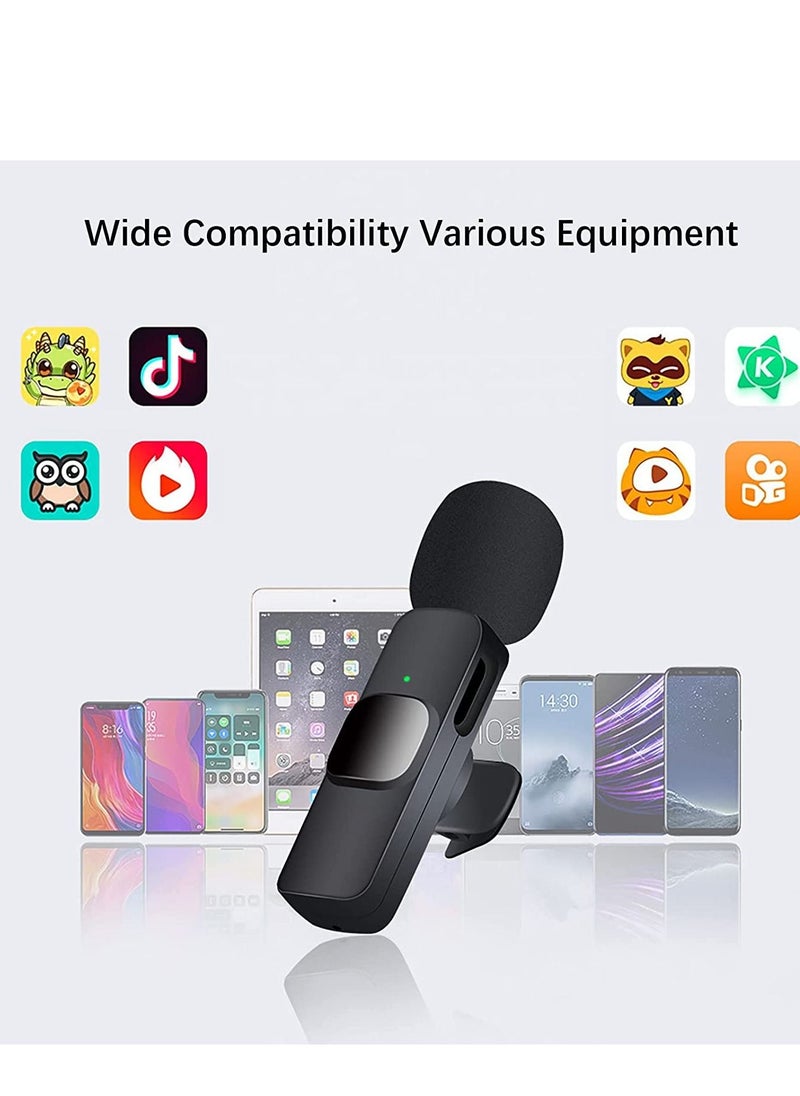 Tech Wireless Lavalier Microphone for iPhone iPad USB C Smartphone, Plug and Play Mini Mic for YouTube TikTok Live Streaming Gaming K Song Recording Auto Noise Reduction (3.5mm 1)