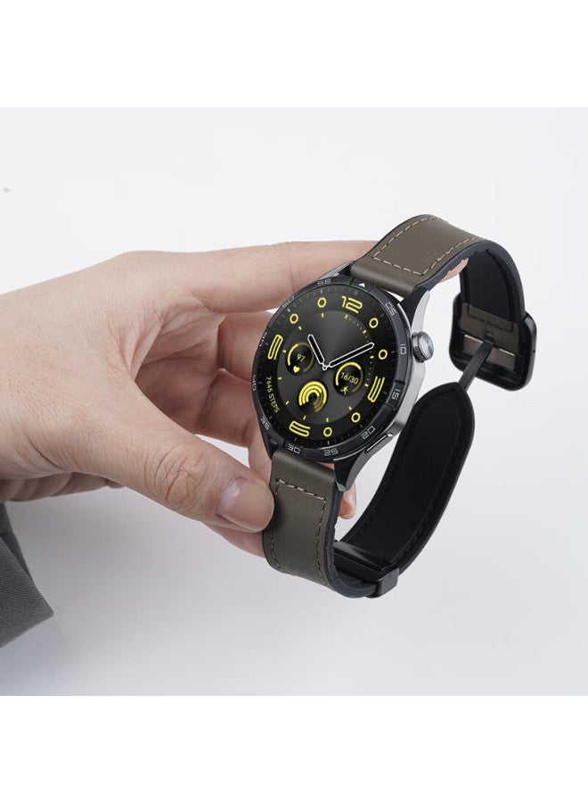 Watchbond Compatible With Huawei Gt5/gt4 Watch Straps, Gt3/gt2 Crazy Horse Pattern, Watch4pro Magnetic Buckle, Watch3 Folding Buckle, Smart Gt5 Pro, New Honor 46mm Wristband - Image 1