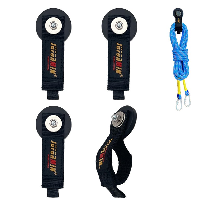 Juformin Heavy Duty Magnetic Hook, Magnetic Tool Holder, Magnetic Garage Hooks, Extension Cord Strap for Cable, Rope, Wire Storage in Garage,Workshop,RV,Pick-up(Dia.1.69" Magnet * 4Pcs) - Image 1