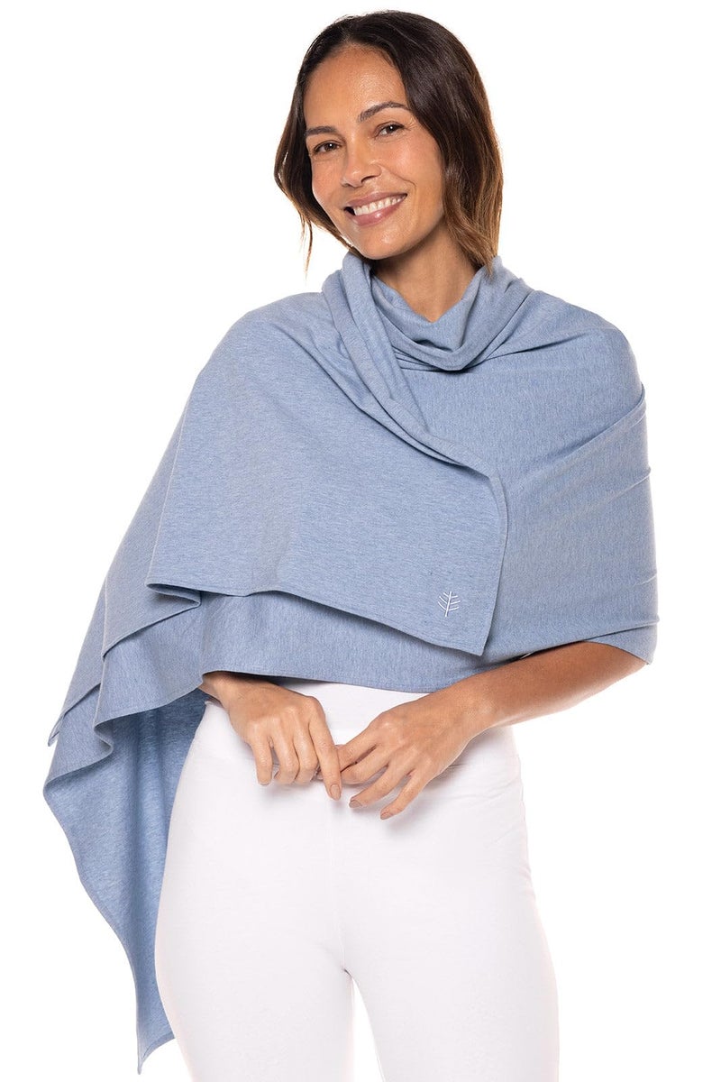 Coolibar Beach Shawl - UPF 50+ Sun Protection - Sanibel in Light Blue Heather - Image 4