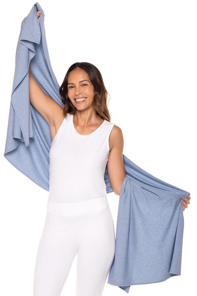Coolibar Beach Shawl - UPF 50+ Sun Protection - Sanibel in Light Blue Heather - Image 3