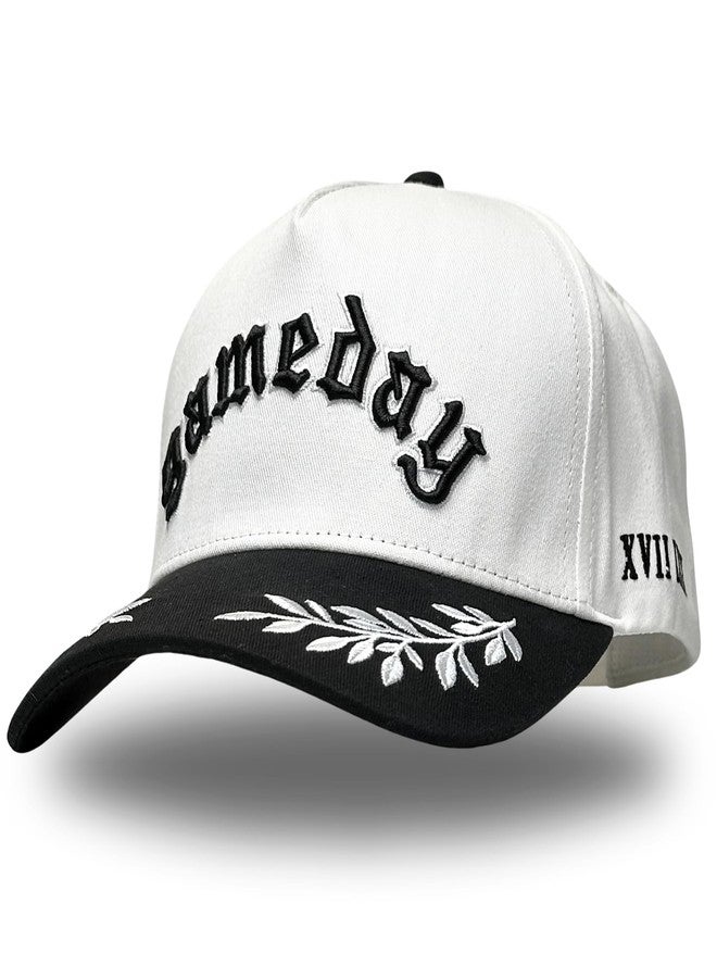 Citrusy Boutique Vintage Trucker Hat | Country Cowboy Cute Preppy Retro Western Trucker Hats | Men Women Trendy Snapback | Tan Red Green Black (Gameday | Black) - Image 1