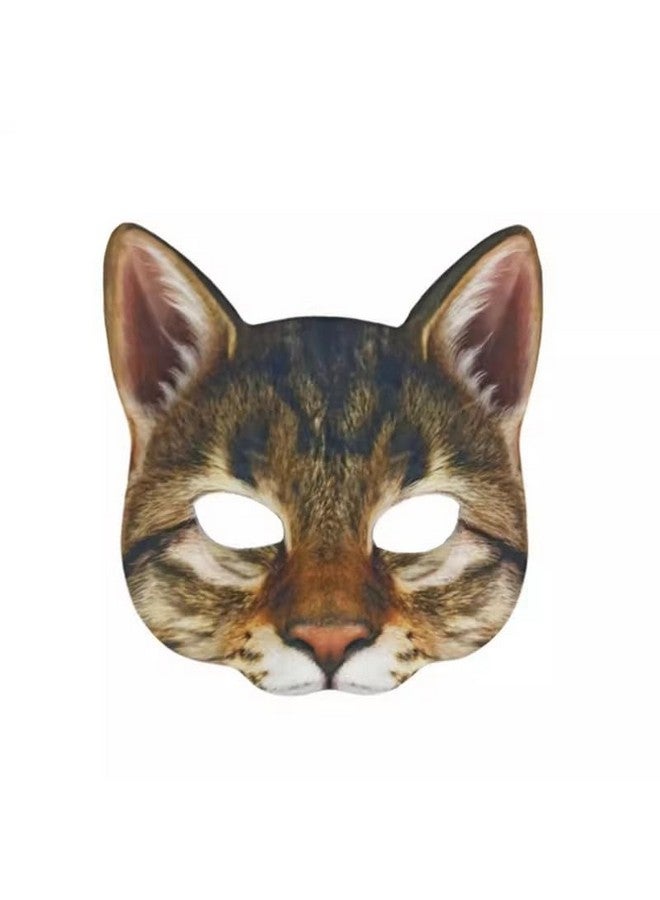 Hosfairy 1Pcs Halloween Half Face Cat Mask Animal Cat Mask For Halloween Christmas Easter Novelty Costume Party Accessory (Style I) - Image 1