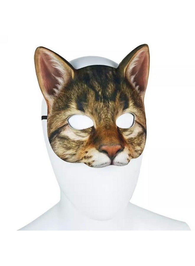 Hosfairy 1Pcs Halloween Half Face Cat Mask Animal Cat Mask For Halloween Christmas Easter Novelty Costume Party Accessory (Style I) - Image 4
