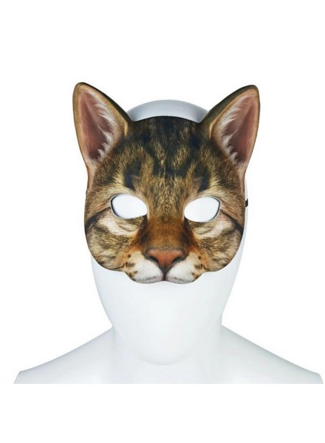 Hosfairy 1Pcs Halloween Half Face Cat Mask Animal Cat Mask For Halloween Christmas Easter Novelty Costume Party Accessory (Style I) - Image 3