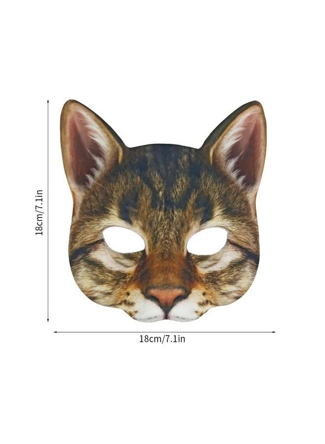 Hosfairy 1Pcs Halloween Half Face Cat Mask Animal Cat Mask For Halloween Christmas Easter Novelty Costume Party Accessory (Style I) - Image 5