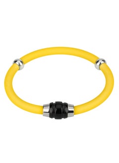 Black ring - yellow silicone for men 20.5CM