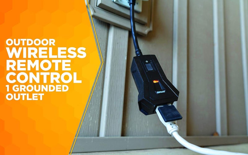 Woods 50125WD Outdoor Indoor Wireless Remote Control Outlet Kit Electrical Plug In Remote Light Switch Features 1 Grounded Outlet with a Pairable Remote CSA Rated FCC Compliant Black - Image 2
