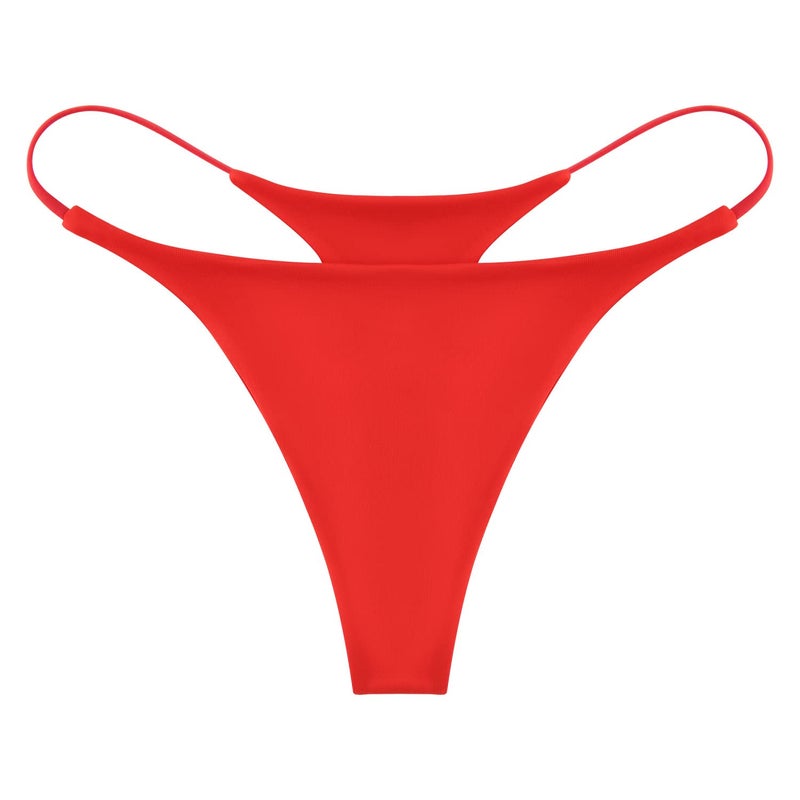 ETAOLINE Women's Thong Bikini Cheeky Bottom Solid G String Panties 5Pack M - Image 4