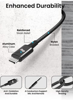 Remson Apple MFi Certified Remson Lightning to 3.5 mm AUX Cable 1.2M Home Car Stereo Speaker Headphone Jack Adapter Audio Cable for iPhone 14 13 12 11 XS XR X 8 7 6 iPad  Black  - Image 4