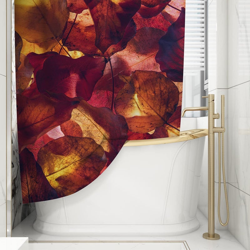 FING ستارة دش الحمام، ستارة حمام مع خطاف، ستارة دش مصممة للحمام، حوض الاستحمام، زينة ستائر حمام زخرفية حديثة (تصميم_20) - Image 1