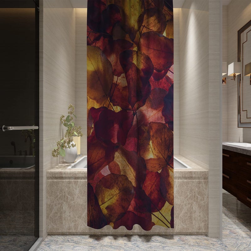 FING ستارة دش الحمام، ستارة حمام مع خطاف، ستارة دش مصممة للحمام، حوض الاستحمام، زينة ستائر حمام زخرفية حديثة (تصميم_20) - Image 2