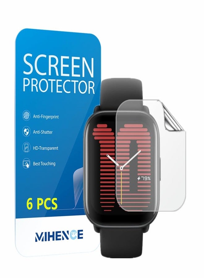 MIHENCE Compatible for Amazfit Active Screen Protector, HD Full Coverage TPU Protective Film Compatible for Active Smart Watch (6PCS) - Image 1