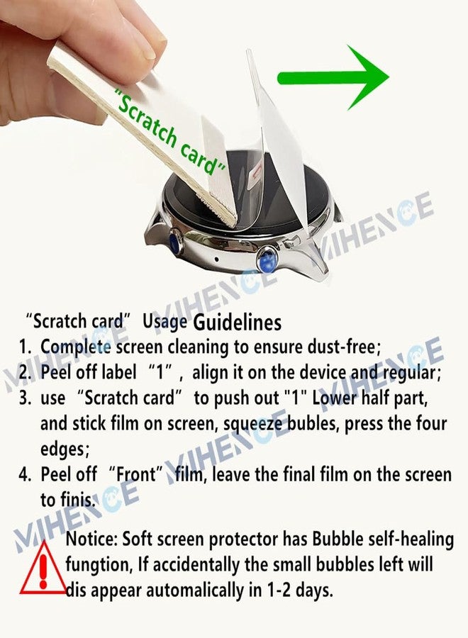 MIHENCE Compatible for Amazfit Active Screen Protector, HD Full Coverage TPU Protective Film Compatible for Active Smart Watch (6PCS) - Image 3