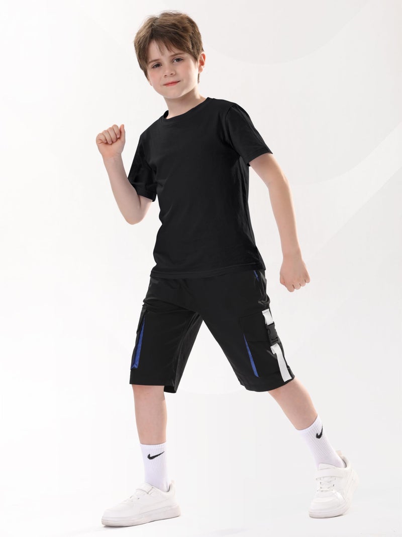 JORHIG 5 Pack Boys Shirts Cotton Short Sleeve T-Shirts for Boys Kids Toddler Tees Clothes Summer Tops Set A 10-12Y - Image 2
